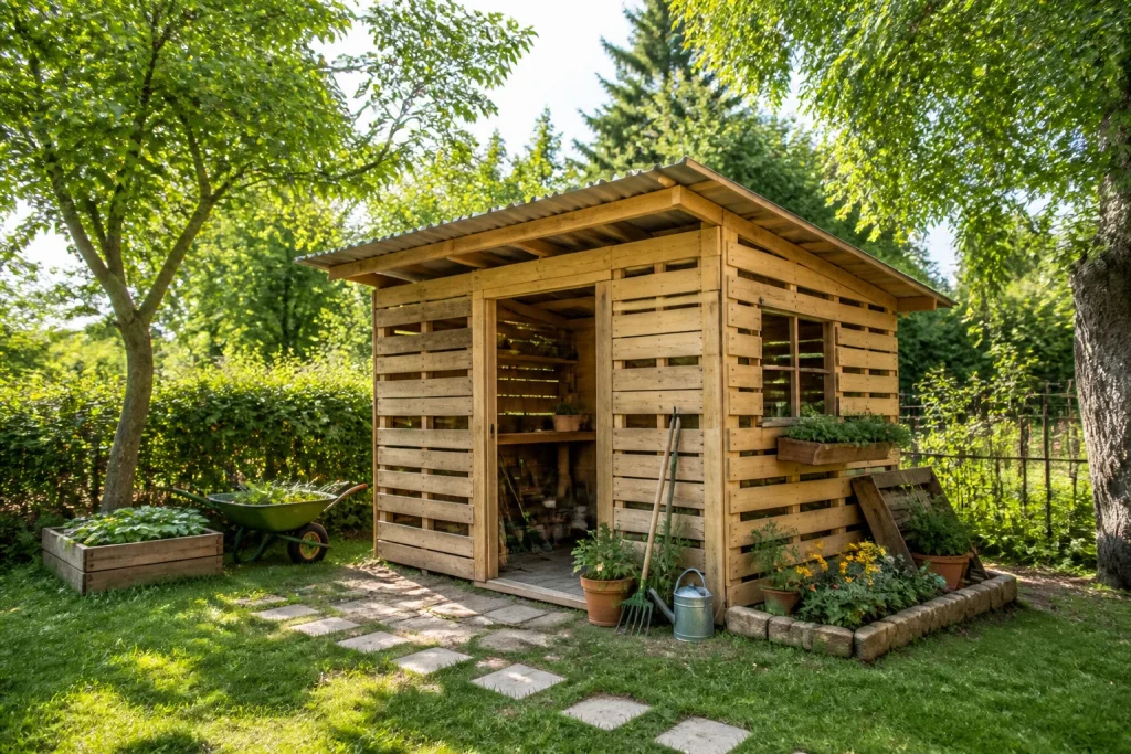 Cabane de jardin en palettes