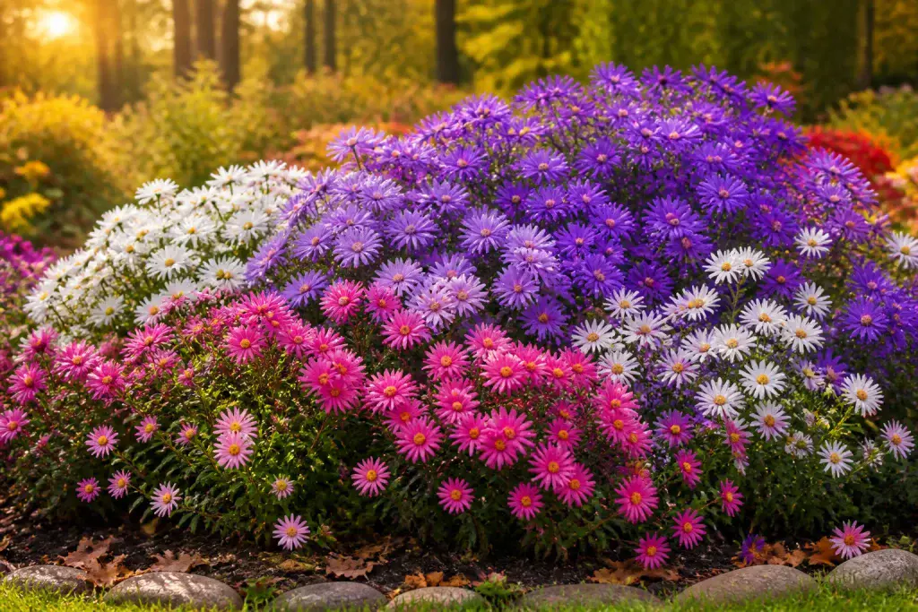 Asters en pleine floraison dautomne