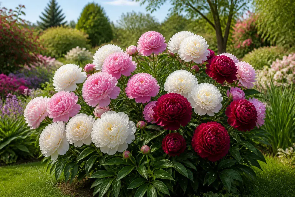 Magnifique bouquet de pivoines en pleine floraison