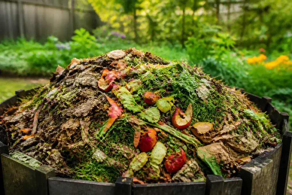 Compost de jardin luxuriant et colore