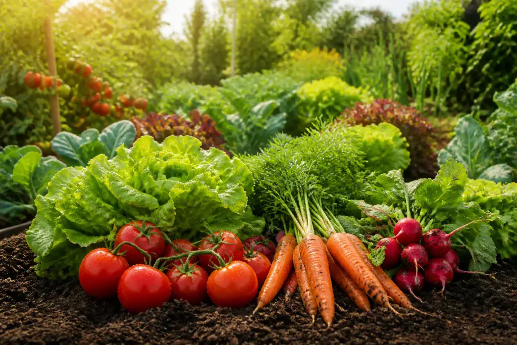 Potager luxuriant et colore