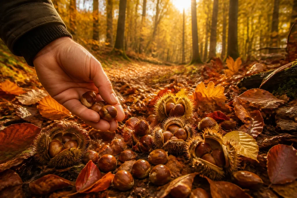 Decouverte des faines en automne