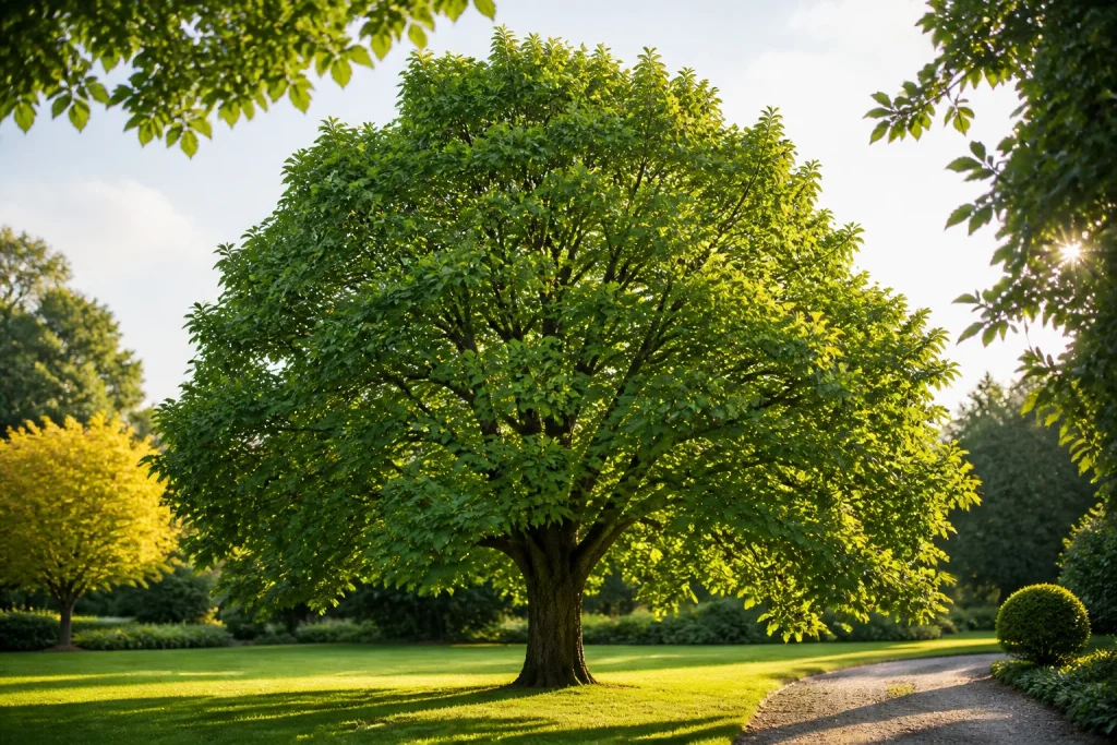 Majestueux tilleul sous le soleil dautomne