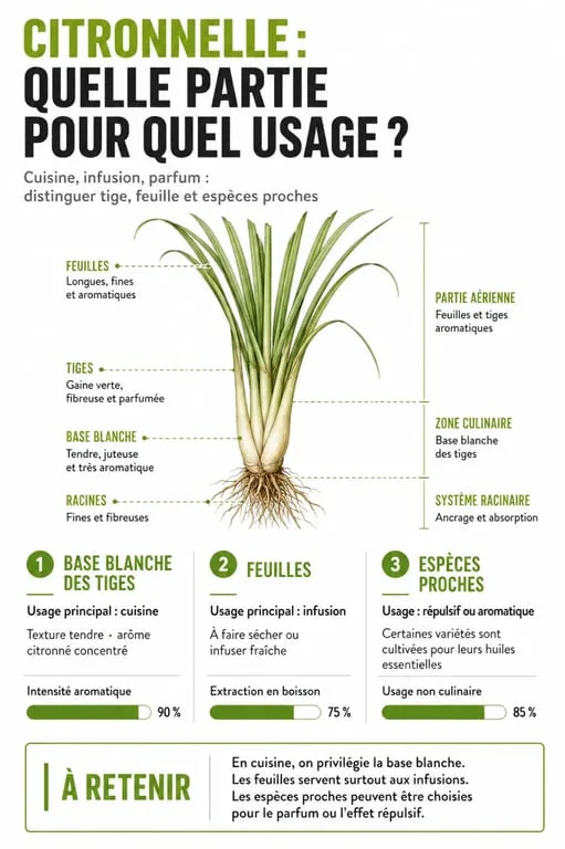 Plante citronnelle : usages culinaires et différences avec les espèces proches